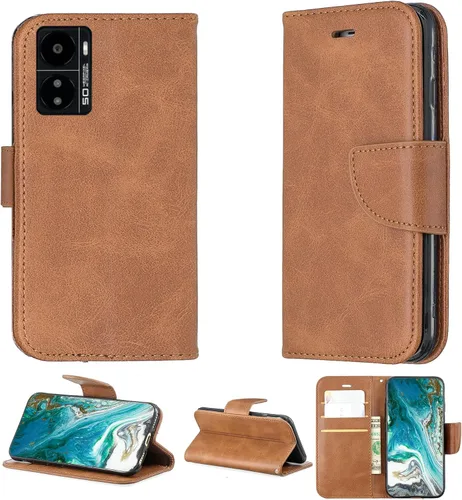 jioeuinly Kalley Black 3 Case Compatible with Kalley Black 3 Phone Case Cover Flip Stand Cover PU Leather YZW Wallet Case Brown
