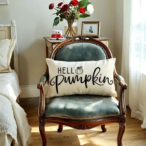 Miniatura 2 de 7COLORROOM Fundas de almohada Happy Thanksgiving Cosecha de otoño (negro, 12 x 20 pulgadas)