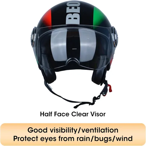 Miniatura 2 de Open Face Motorcycle Helmet for Adults,DOT Approved - Moped Half Vespa Retro Helmet with Anti-Scratch Visor for Men and Women
