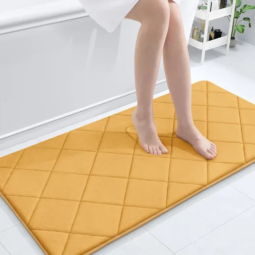 Miniatura 129 de OLANLY Tapete de baño de espuma viscoelástica de 24 x 16 pulgadas, ultra suave y absorbente, lavable a máquina, cómodo tapete de baño para suelo