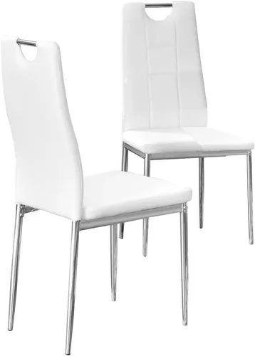 Miniatura 6 de Best Master Furniture Juego de 2 sillas de comedor de cristal, color negro
