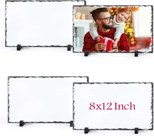 Miniatura 11 de Placa de sublimación de pizarra de 6 x 8 pulgadas, placa de sublimación de piedra de roca para fotos, paquete de 2 unidades a granel