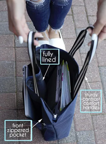 Miniatura 6 de Grandes bolsas de mano con cremallera para enfermeras, con bolsillos, perfectas para el trabajo, regalos para CNA, RN y estudiantes de enfermería