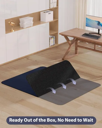 Miniatura 2 de Blvornl Office Chair Mat for Hardwood Floor and Low Pile Carpet, 35.5" x 47.2" Corduroy Surface Desk Rolling Chair Mat for Hard Floors, Heavy Duty