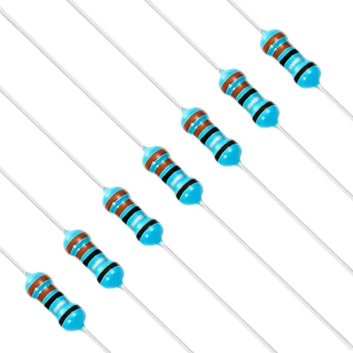 Miniatura 77 de Chanzon 100pcs 1/4W (0.25W) 62 Ohmios Resistencia fija de película metálica Ohmios 0.01 ±1% Tolerancia 62R MF Resistencias de orificio pasante