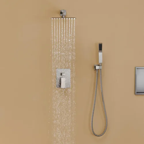 Miniatura 4 de Sistema de Ducha Artiqua 10 Pulgadas Juego Combinado de Ducha de Lluvia de Montaje en Pared de Níquel Cepillado Grifos de Baño con Cabezal de Ducha