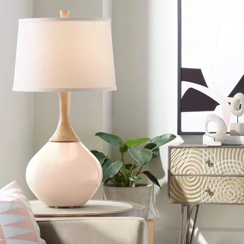 Miniatura 17 de Color + Plus Wexler 31" White Shade Mellow Coral Pink Table Lamp