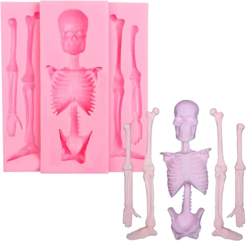 Miniatura 9 de Moldes de silicona para órganos humanos, 8 unidades para Halloween, corazón, cerebro, hígado, estómago intestinal, moldes de fondant de chocolate