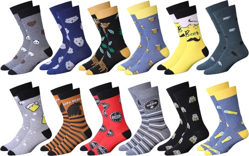 Miniatura 26 de JAMES FIALLO Calcetines de vestir para hombre, calcetines de vestir para hombre, estilo casual, coloridos, divertidos, novedosos, a la moda, paquete