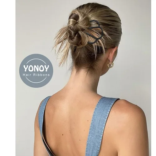 Miniatura 2 de YONOY 12 piezas de peines laterales de metal para cabello con clip para moño, herramientas de peinado en forma de U, fabricante de moños
