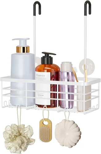 Miniatura 13 de HapiRm Organizador de ducha colgante - Organizador de ducha sin perforaciones con ganchos, estantes de baño de acero inoxidable 304 a prueba de Negro