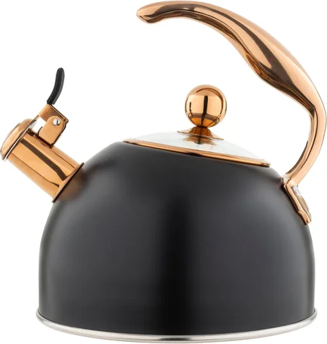 Miniatura 11 de Viking Tetera de acero inoxidable de 3 capas, olla de agua caliente de 2.6 cuartos de galón con tapa de vidrio templado, mango ergonómico, listo