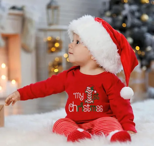 Miniatura 4 de Abbence Conjunto de 4 piezas de traje de Navidad para bebé, niña, niño, Año Nuevo, mi primera Navidad