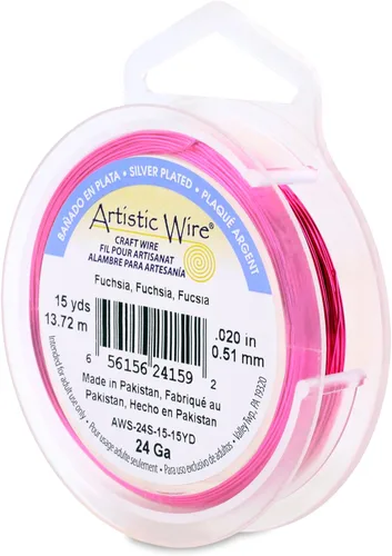 Miniatura 125 de Artistic Wire, alambre para manualidades de calibre 22 bañado en plata, resistente a las manchas, color cobre, blanco, 9,1 m