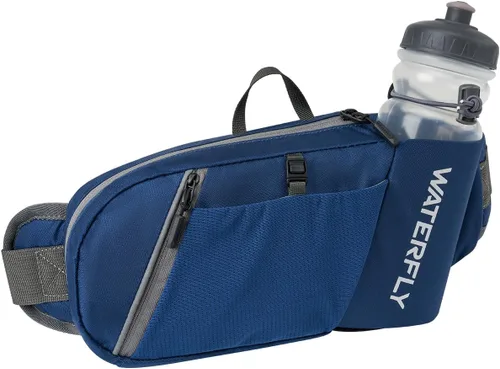 Miniatura 12 de WATERFLY Cangurera con soporte para botella de agua: Riñonera de senderismo con correa para mujeres y hombres, paquete de hidratación para la cadera
