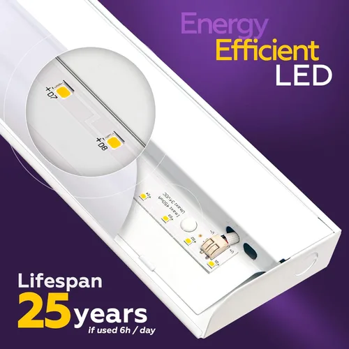 Miniatura 8 de Barra de luz LED para tareas bajo alacena, de 16 W y 24 pulgadas, regulable, CRI>90, 5000 K (luz de día), cuerpo ancho, base de metal de larga 5000K