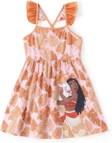Miniatura 10 de Disney Vestido de princesa Minnie Mouse Frozen Elsa para niñas, con volantes, sin mangas, entrecruzado, ropa de verano para bebé a niño pequeño