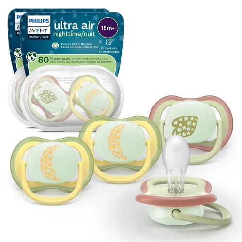 Miniatura 9 de Philips Avent Ultra Air - Chupetes nocturnos con diseño ortodóntico, para bebés de 6 a 18 meses, brillan en la oscuridad, pezón simétrico
