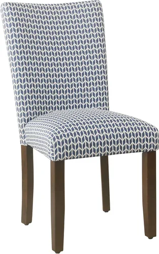 Miniatura 10 de Homepop Silla de comedor con detalles festoneados, sillas de comedor Parsons tapizadas, muebles decorativos para el hogar, tejido gris claro