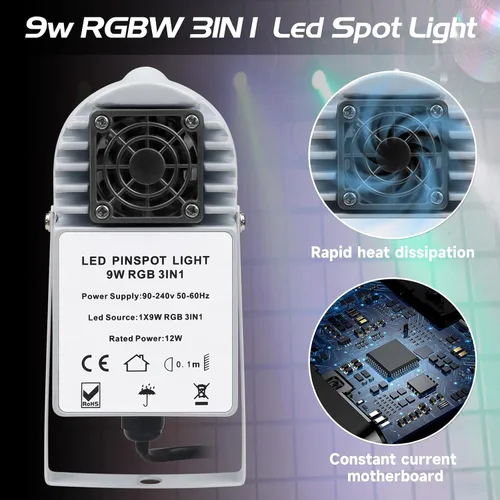 Miniatura 3 de Mad Owl Foco de bola de discoteca, mini luz LED RGB con espejo, luz pequeña para juegos de fiesta de tablero de dardos, compatible con control