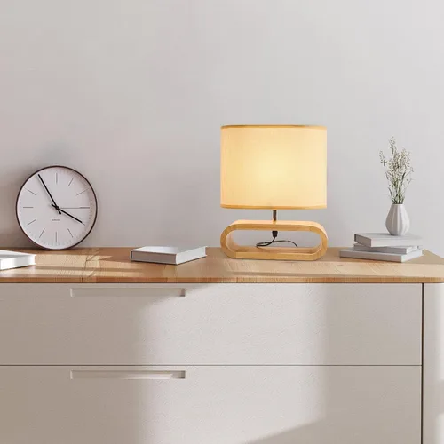 Miniatura 6 de Lámpara de Mesa, Lámpara de Mesita de Noche Tradicional, Lámpara de Escritorio, Lámpara Geométrica con Sombra para Sala de Estar, Dormitorio