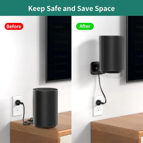 Miniatura 3 de HomeMount Soporte de pared ajustable para altavoz Sonos Era 100, soporte de estudio de metal que ahorra espacio con gestión de cables para ocultar