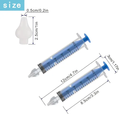 Miniatura 2 de Aspirador nasal de silicona para bebé, irrigador nasal de jeringa, irrigador nasal de 0.3 fl oz, limpiador de nariz portátil para bebés, limpiador