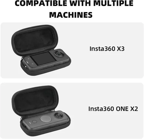 Miniatura 3 de BRDRC Funda de transporte para Insta360 X3, bolsa de almacenamiento portátil, funda protectora de lente, funda protectora de carcasa rígida de viaje