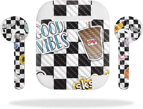 Miniatura 8 de MightySkins - Skin de fibra de carbono para Apple Airpods – Vsco Girl Acabado de fibra de carbono texturizado protector, duradero Fácil