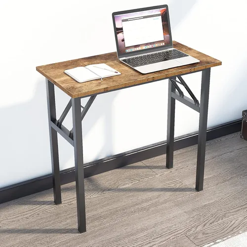 Miniatura 7 de Escritorio pequeño de 31.5 pulgadas para computadora de escritorio pequeño para espacio pequeño, mesa plegable pequeña, escritorio compacto