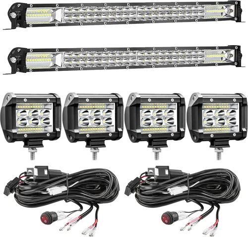 Miniatura 16 de Barra de luz LED delgada de 7 pulgadas para camión tractor, 12 V-60 V, pequeñas luces LED de trabajo todoterreno, luces antiniebla auxiliares 60 W
