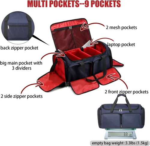 Miniatura 3 de Bolsa para zapatos de viaje, bolsa de lona para hombres y mujeres, para gimnasio, deporte, equipaje, bolsa de transporte, divisor, compartimento