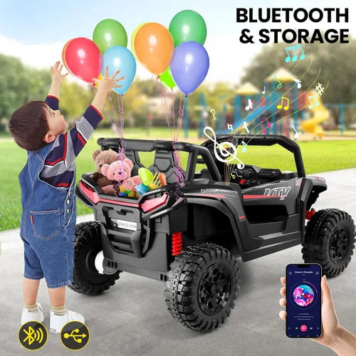 Miniatura 8 de Hikole Juguetes de paseo de 24 voltios para niños grandes de 2 plazas, 4WD UTV para niños, autos para niños y niñas con control remoto para padres