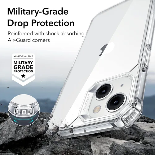 Miniatura 3 de ESR Funda para iPhone 14/iPhone 13, protección de grado militar con esquinas que absorben los golpes, parte trasera acrílica resistente a