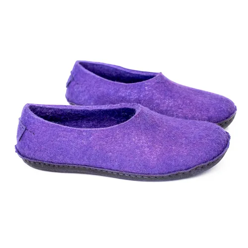 Miniatura 4 de Women's Handmade Felted Wool Home Shoes with Leather or Rubber Soles