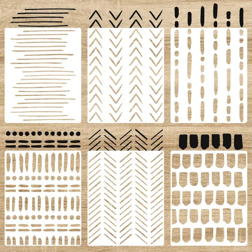 Paquete de 6 plantillas de pared de ladrillo de 14 pulgadas para pintar patrones grandes en la pared, plantillas decorativas reutilizables para