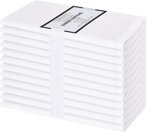 Miniatura 21 de Cotton Clinic Servilletas de tela 100% algodón extra grandes de 20 x 20 pulgadas, juego de 4 servilletas de mesa suaves y duraderas reutilizables