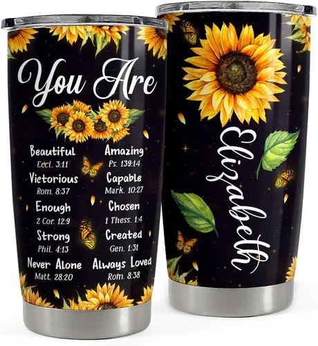 Miniatura 16 de SANDJEST Vaso personalizado Reina Negra de la Fe con Biblia de 20oz/30oz con tapa, regalo para mujeres afroamericanas, chica negra, aliento