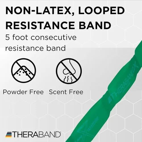 Miniatura 2 de THERABAND CLX Resistance Band with Loops, 5 Feet, Silver, Super Heavy, Non-Latex, Elastic Band for Exercise, Mobility & Rehab, Stretching, Home