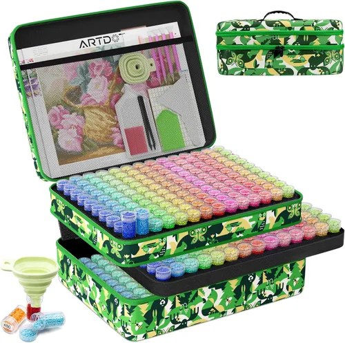 Miniatura 33 de ARTDOT Contenedor de almacenamiento de 30 ranuras para kits de arte de diamantes para adultos, cajas de almacenamiento portátiles de cuentas
