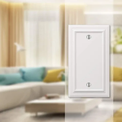 Miniatura 2 de Amerelle 94BW Continental - Placa de pared, 1 en blanco, metal fundido, blanco, 1 paquete