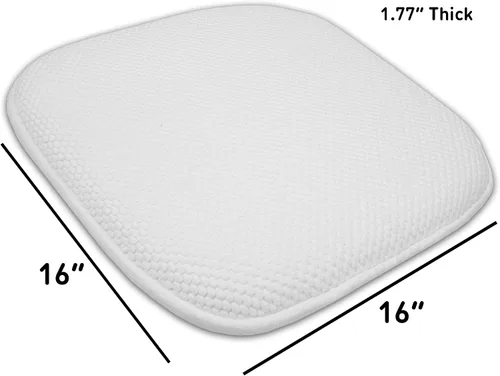 Miniatura 4 de Sweet Home Collection Cojines de espuma viscoelástica para silla, antideslizantes, diseño de panal de abeja, 16 x 16 pulgadas, paquete de 2