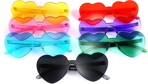 Miniatura 7 de FEISEDY Gafas de sol sin montura en forma de corazón para mujer, gafas de amor a la moda B2419