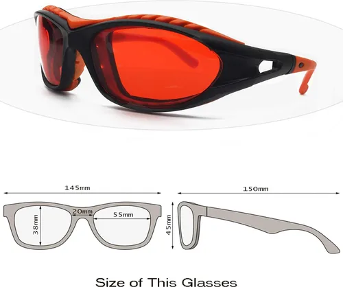 Miniatura 6 de JILERWEAR Profesional 180nm-540nm OD 6+ Violet/Blue/Green Laser Safety Glasses para 405nm, 445nm, 450nm, 473nm, 532nm láser ligero y diseño de moda