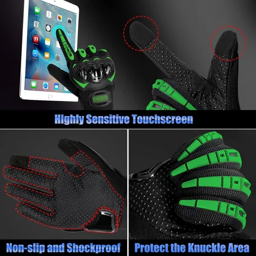 Miniatura 4 de Guantes de motocicleta con pantalla táctil para hombres y mujeres, guantes de carreras para motocross, BMX, ATV, MTB, ciclismo