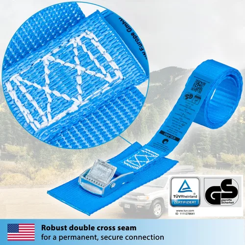 Miniatura 5 de valonic Islandia - Correas cortas de amarre - Paquete de 4, 1.6 pies x 1 pulgada, 1100 libras, certificado por TÜV Rheinl, almohadilla