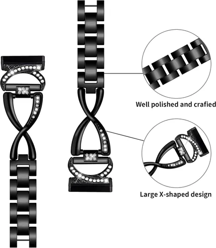 Miniatura 3 de RuenTech Compatible con correa de reloj Fitbit Versa 4/Versa 3, correa de metal ajustable de repuesto para Versa 4/Versa 3 accesorios de reloj