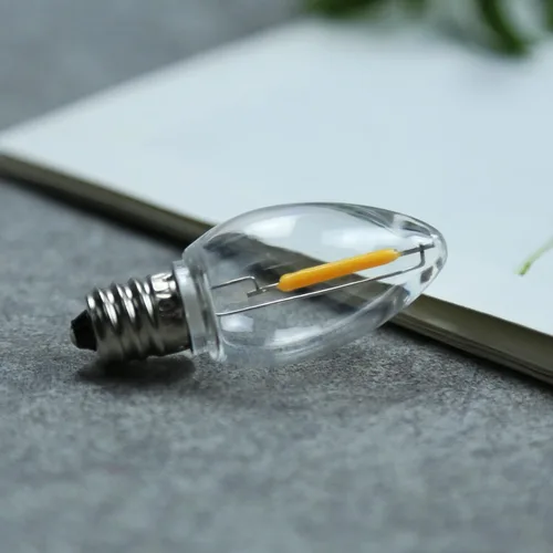Miniatura 8 de Bombillas LED de repuesto C7 E12 de 0.6 W equivalentes a 7 W, blanco cálido de 2700 K para exteriores e interiores, lámparas de sal de árbol de C7