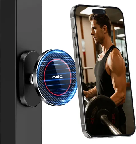 A2C Soporte magnético para teléfono de gimnasio totalmente metálico, regalo de entrenamiento de alta gama para hombres y mujeres [imán dual más