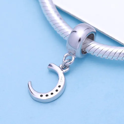 Miniatura 13 de ABUN Abalorio de plata de ley 925 con letra A a la Z, espaciador de inicial, con circonita cúbica transparete colgante, auténtica, para pulseras